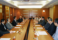 The delegation from Taiwan Central University meets with representatives of CUHK